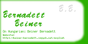 bernadett beiner business card